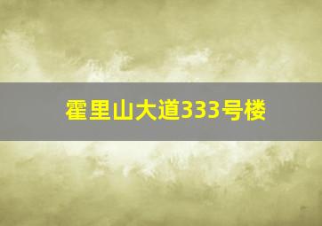 霍里山大道333号楼