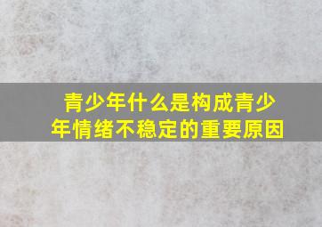 青少年什么是构成青少年情绪不稳定的重要原因