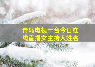 青岛电视一台今日在线直播女主持人姓名