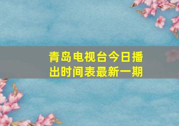 青岛电视台今日播出时间表最新一期