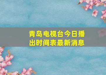 青岛电视台今日播出时间表最新消息