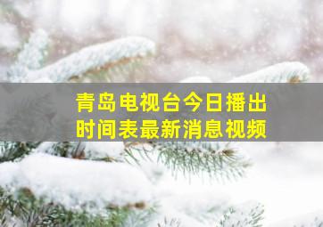 青岛电视台今日播出时间表最新消息视频