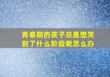 青春期的孩子总是想哭到了什么阶段呢怎么办