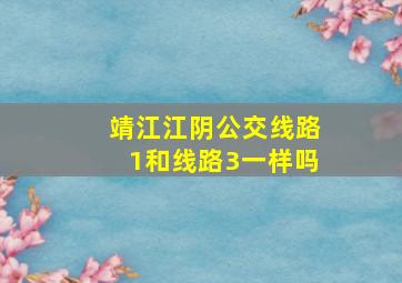 靖江江阴公交线路1和线路3一样吗