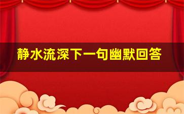 静水流深下一句幽默回答