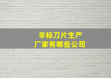 非标刀片生产厂家有哪些公司