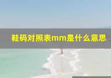 鞋码对照表mm是什么意思