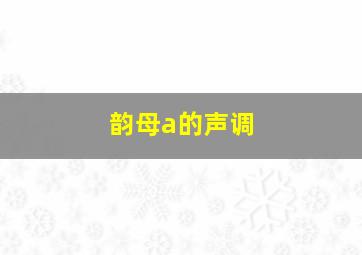 韵母a的声调