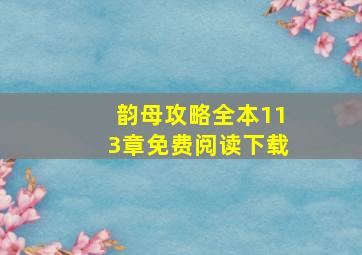 韵母攻略全本113章免费阅读下载