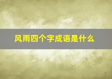 风雨四个字成语是什么