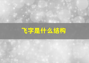 飞字是什么结构