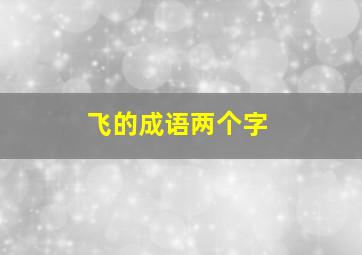 飞的成语两个字