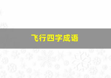 飞行四字成语