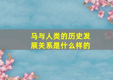 马与人类的历史发展关系是什么样的