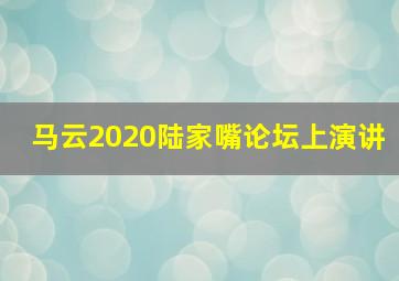 马云2020陆家嘴论坛上演讲