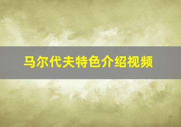 马尔代夫特色介绍视频