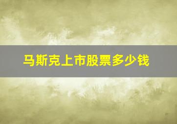 马斯克上市股票多少钱