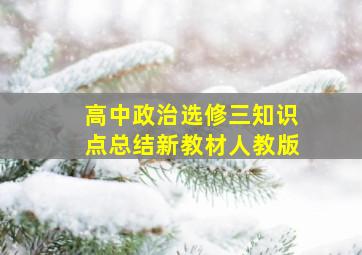 高中政治选修三知识点总结新教材人教版