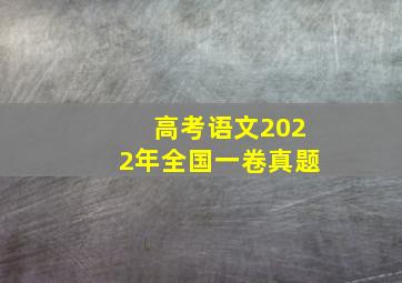 高考语文2022年全国一卷真题