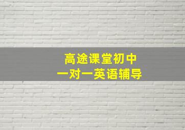 高途课堂初中一对一英语辅导