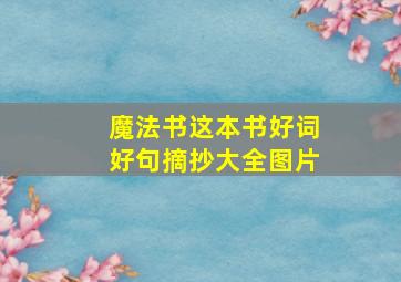 魔法书这本书好词好句摘抄大全图片