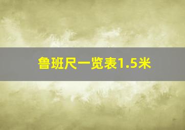 鲁班尺一览表1.5米