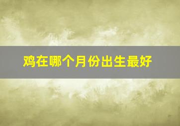 鸡在哪个月份出生最好