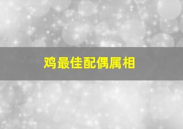 鸡最佳配偶属相