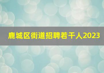 鹿城区街道招聘若干人2023