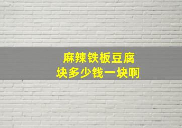 麻辣铁板豆腐块多少钱一块啊