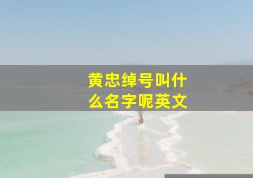 黄忠绰号叫什么名字呢英文