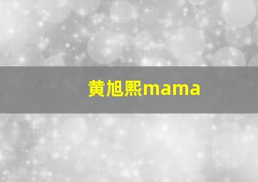 黄旭熙mama