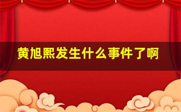 黄旭熙发生什么事件了啊