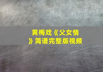 黄梅戏《父女情》简谱完整版视频