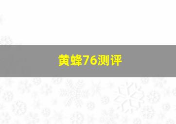 黄蜂76测评