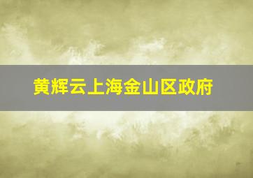 黄辉云上海金山区政府