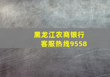 黑龙江农商银行客服热线9558