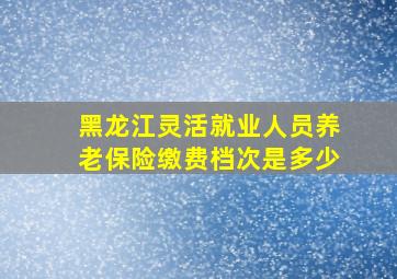 黑龙江灵活就业人员养老保险缴费档次是多少