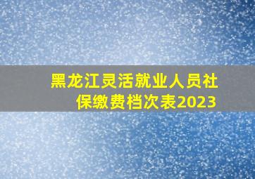 黑龙江灵活就业人员社保缴费档次表2023