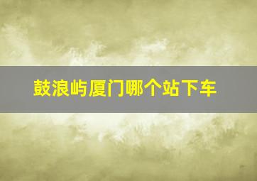 鼓浪屿厦门哪个站下车