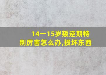 14一15岁叛逆期特别厉害怎么办,损坏东西