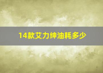 14款艾力绅油耗多少