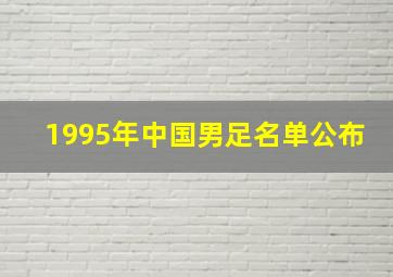 1995年中国男足名单公布