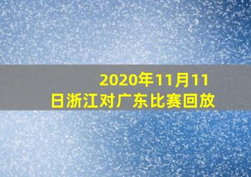 2020年11月11日浙江对广东比赛回放