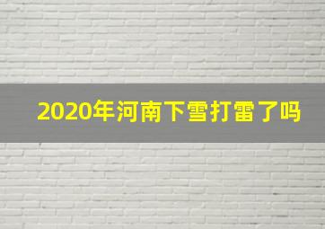 2020年河南下雪打雷了吗