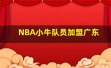 NBA小牛队员加盟广东