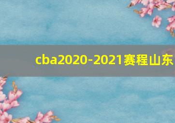 cba2020-2021赛程山东