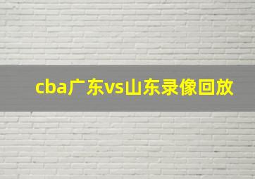 cba广东vs山东录像回放