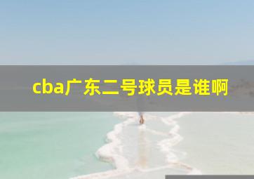 cba广东二号球员是谁啊