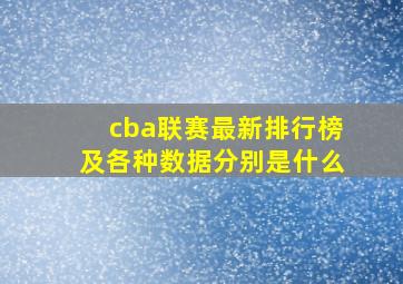 cba联赛最新排行榜及各种数据分别是什么